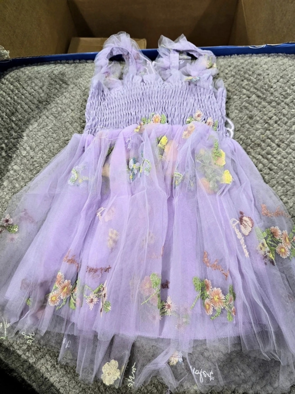 Girls Floral Tulle Party Dress